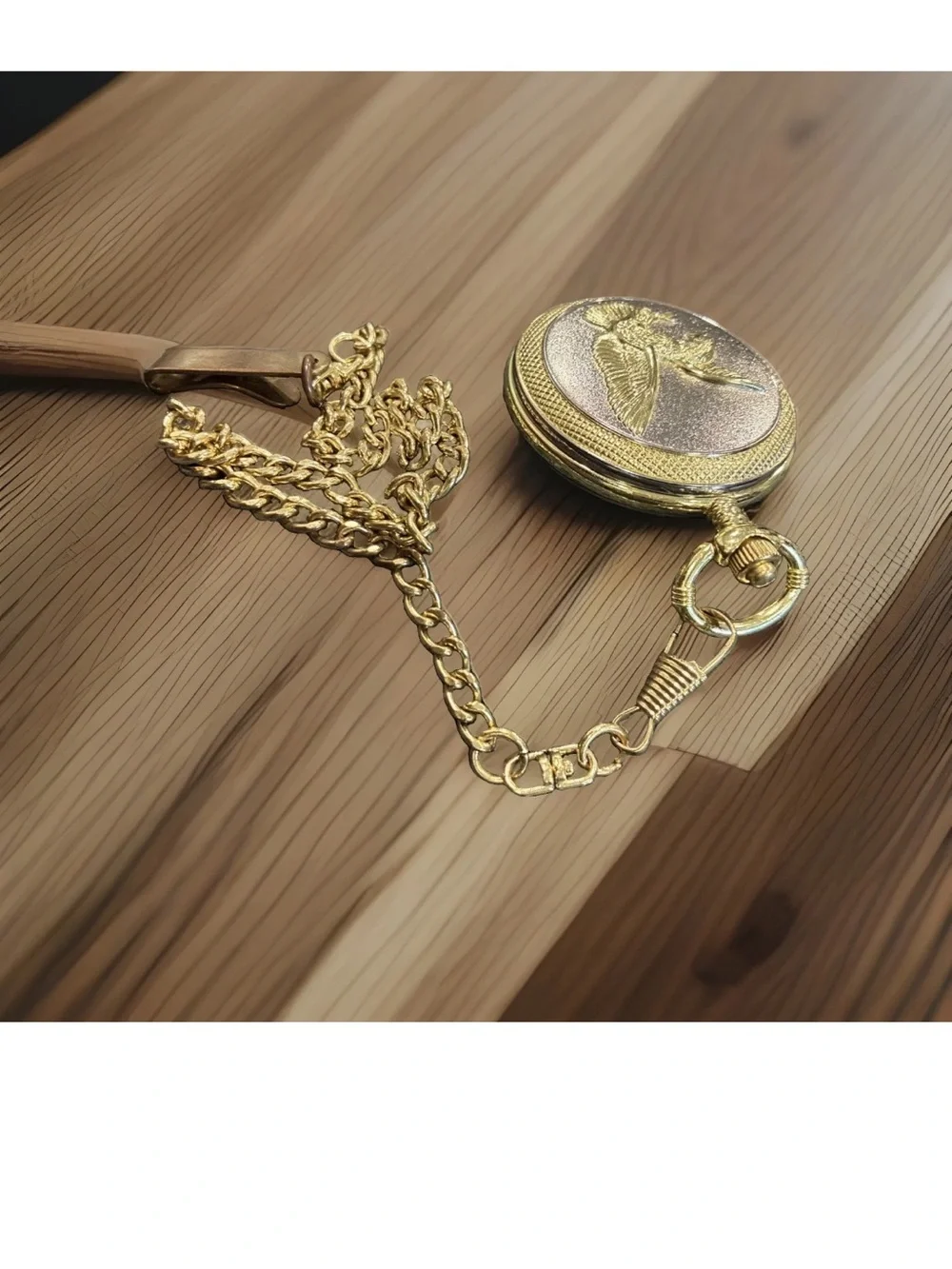 Gold Pocket Watch Fob with Eagle Motif - Men Accessories